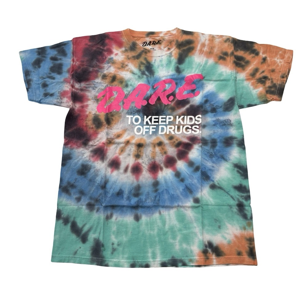 DARE Keep Kids Off Drugs Retro Tie Dye T Shirt Men's Size Medium 20 x 28